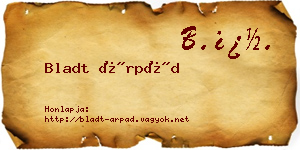 Bladt Árpád névjegykártya