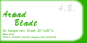 arpad bladt business card